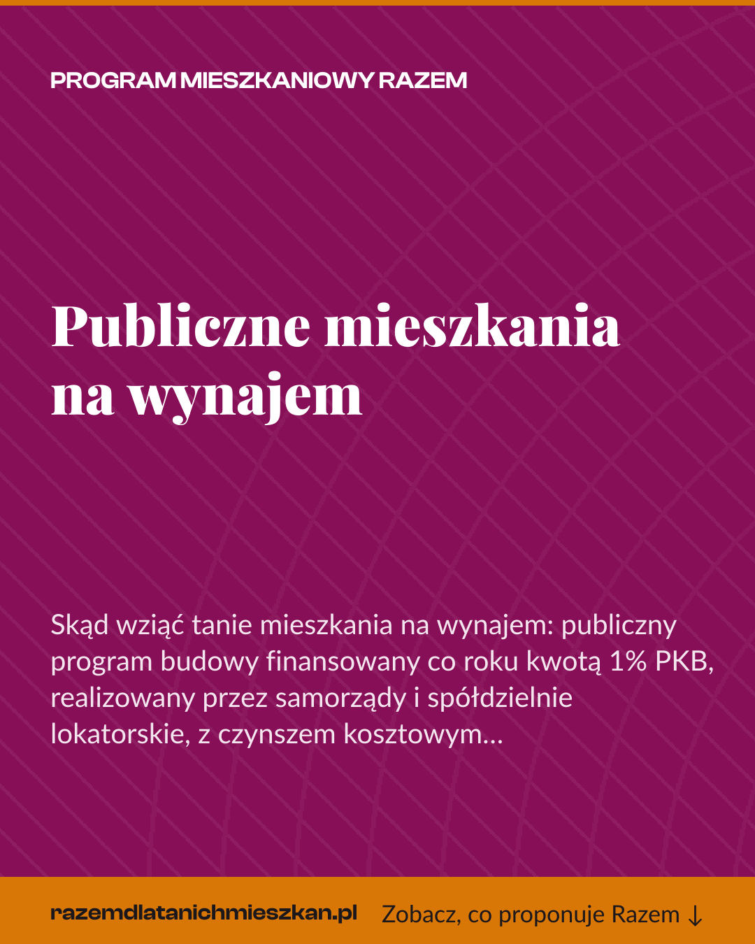 Grafika pionowa do udostępnienia: Publiczne mieszkania na wynajem