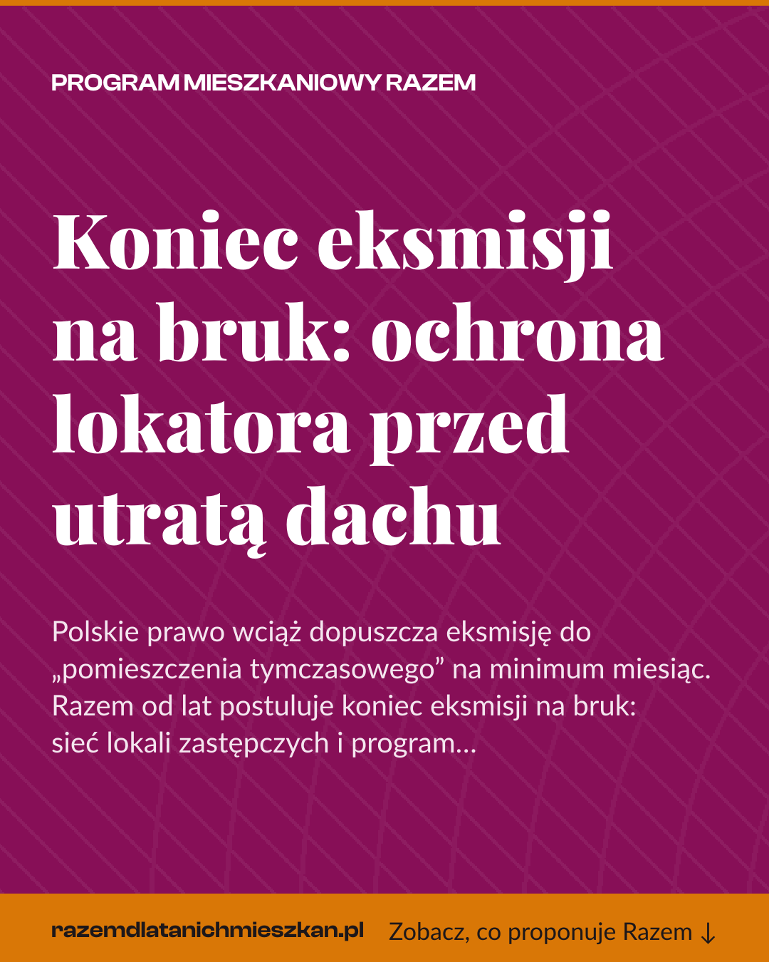 Grafika pionowa do udostępnienia: Koniec eksmisji na bruk: ochrona lokatora przed utratą dachu